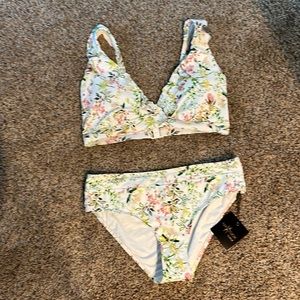 Two piece bathing suit.